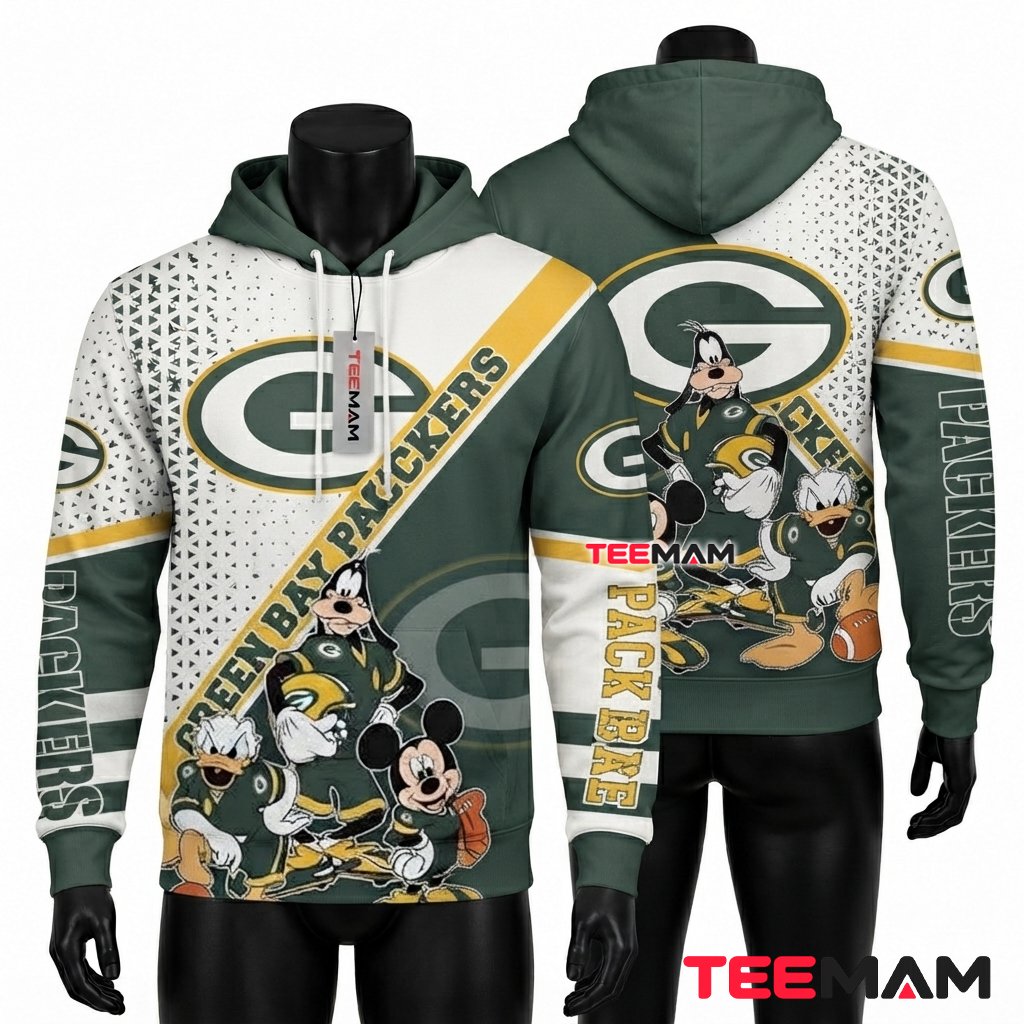 Green Bay Packers 3D Hoodie Personalized Disney Team Front