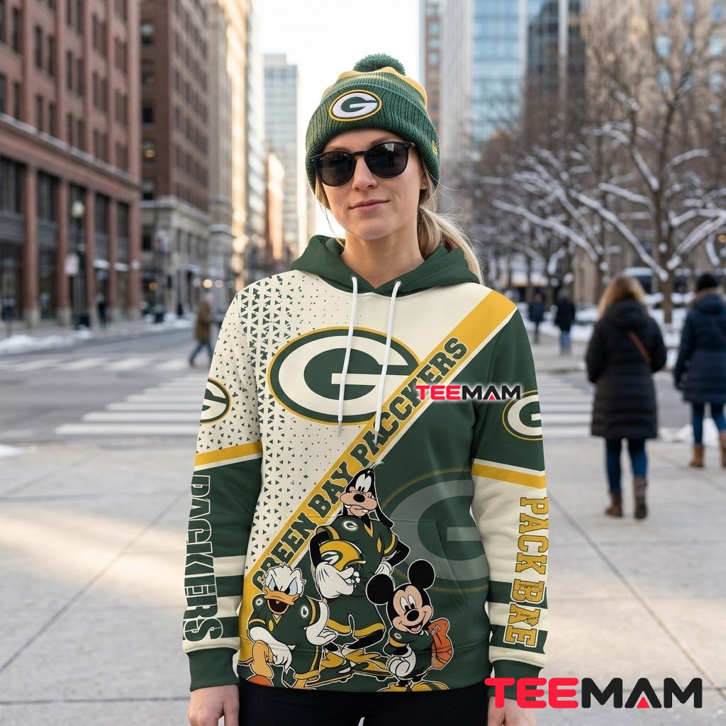 Green Bay Packers 3D Hoodie Personalized Disney Team Back Green Bay Packers 3D Hoodie Personalized Disney Team Back