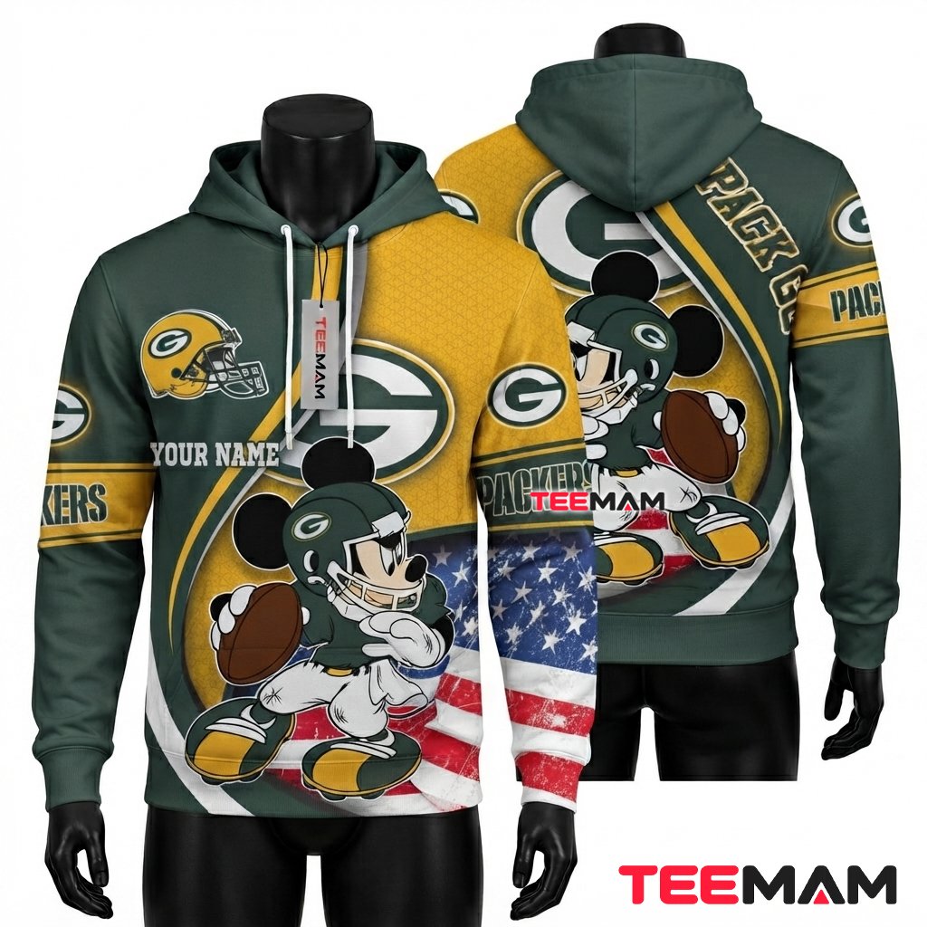 Green Bay Packers 3D Hoodie Sugar Skull Floral Pattern