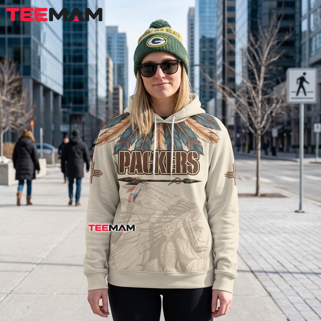 Green Bay Packers All Over Print 3D Hoodie Native Dreamcatcher Feathers Back Green Bay Packers All Over Print 3D Hoodie Native Dreamcatcher Feathers Back
