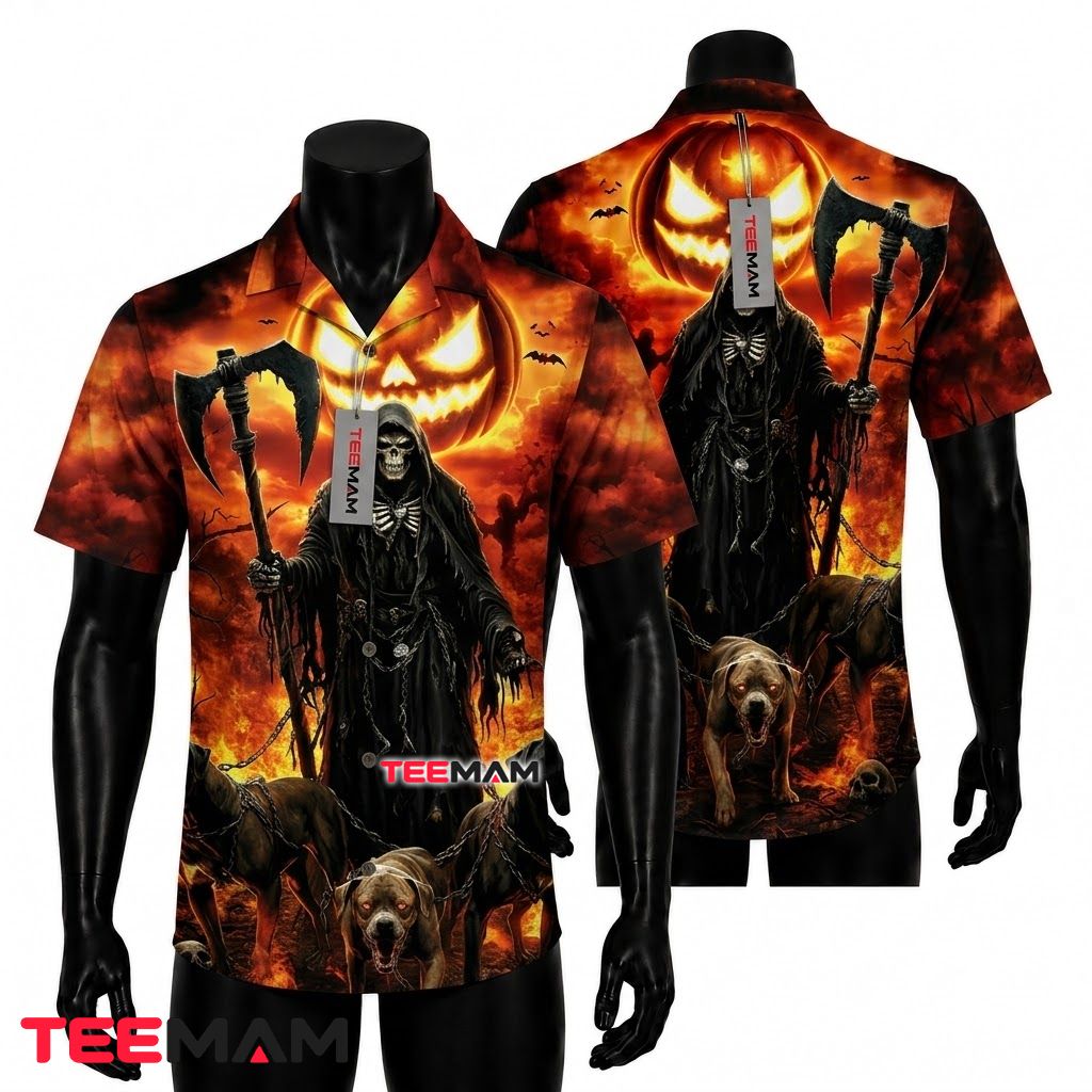 Grim Reaper Halloween Hawaiian Shirt