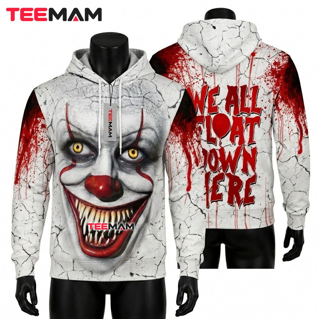 Halloween Pennywise 3D Hoodie We All Float Down Here Front