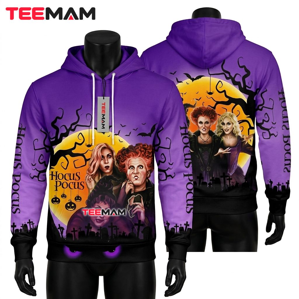 Hocus Pocus 3D Hoodie Sanderson Sisters Halloween Design Front