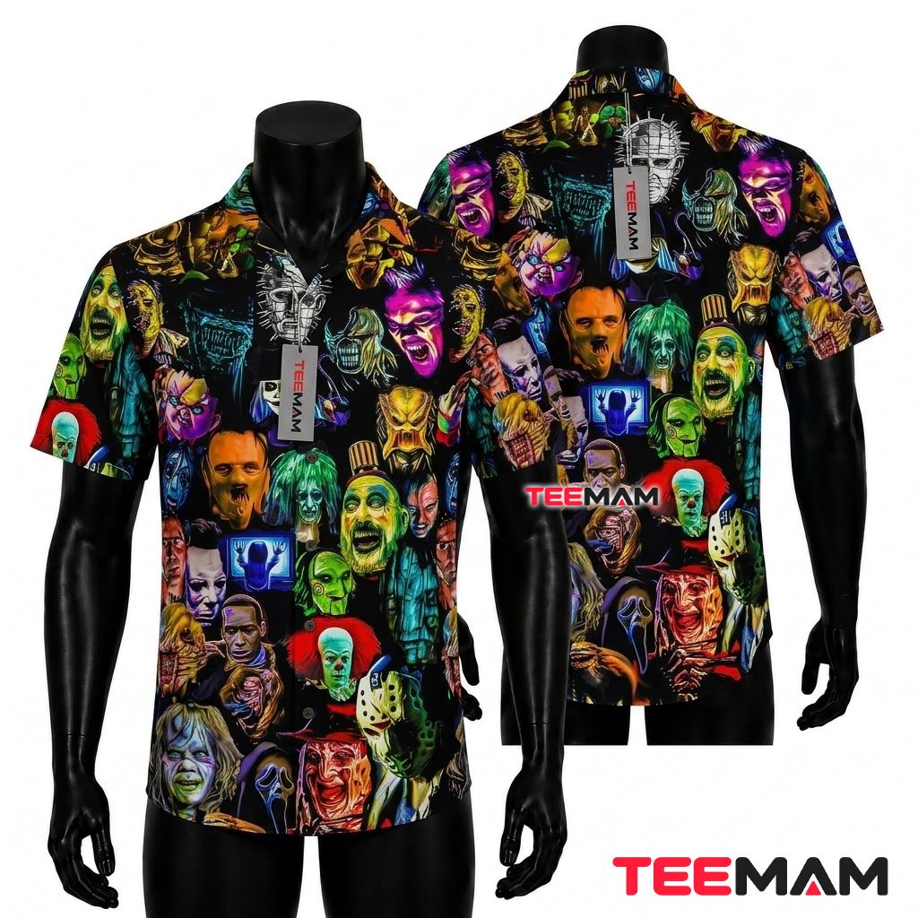 Horror Movie Characters Halloween Hawaiian Shirt