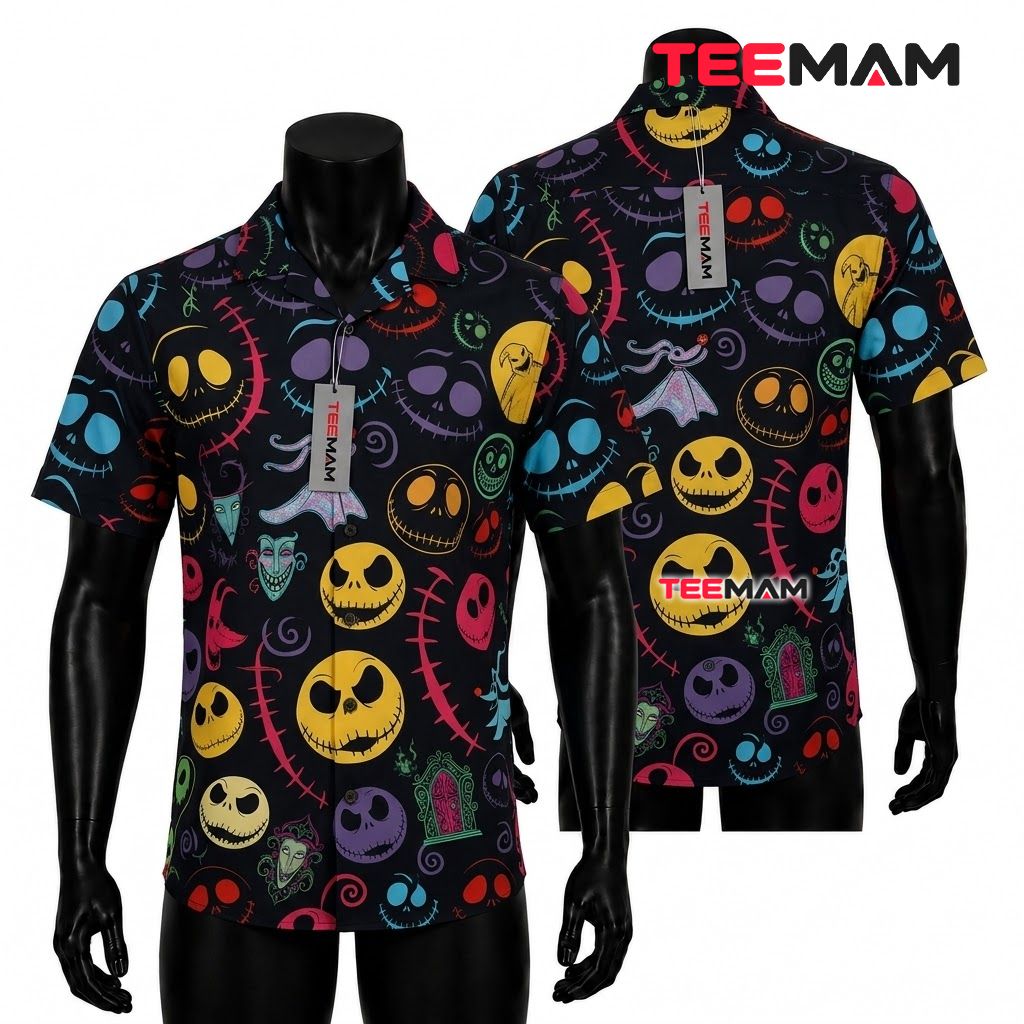 Jack Skellington Face Halloween Hawaiian Shirt