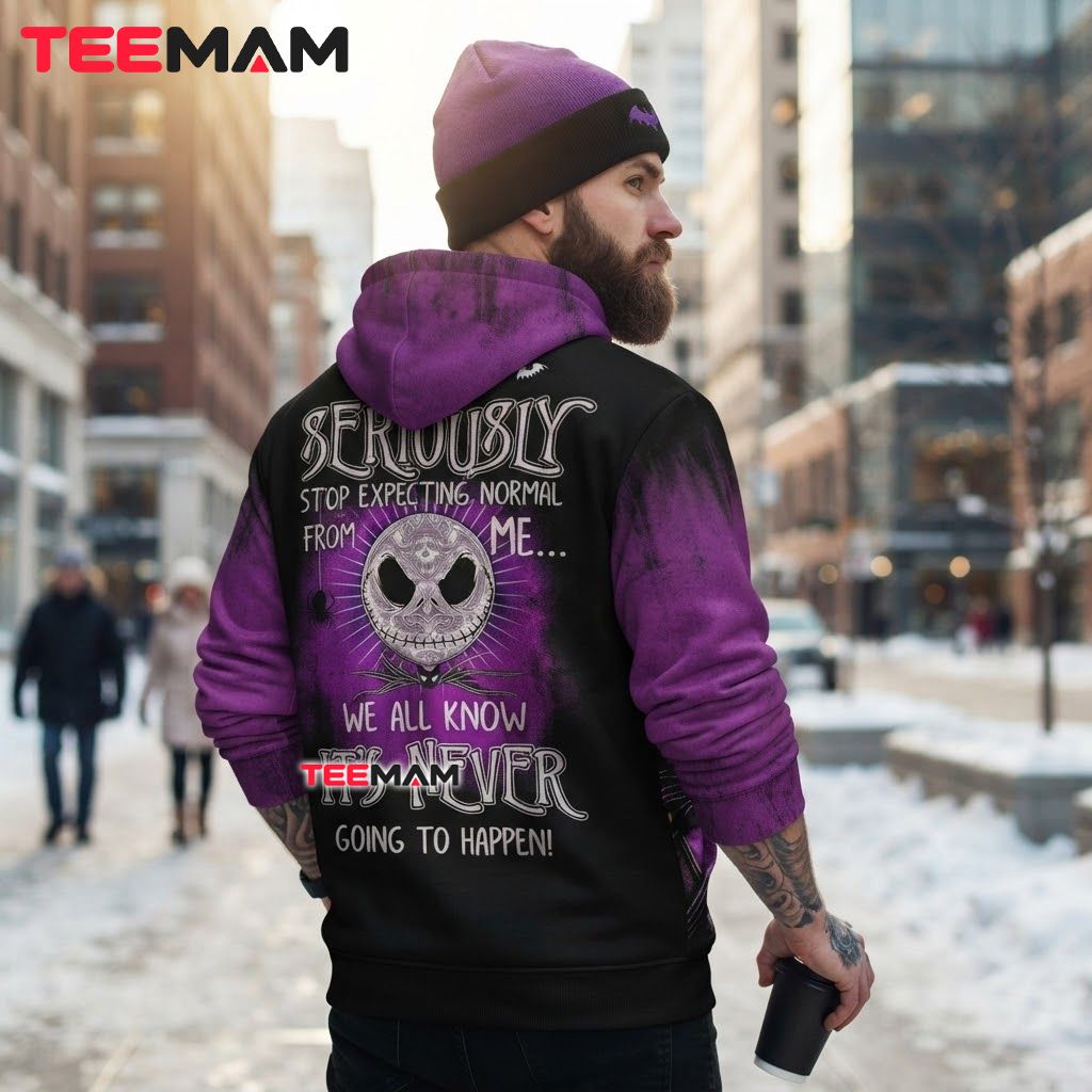 Jack Skellington Purple 3D Hoodie Stop Expecting Normal Design Version 3 Jack Skellington Purple 3D Hoodie Stop Expecting Normal Design Version 3