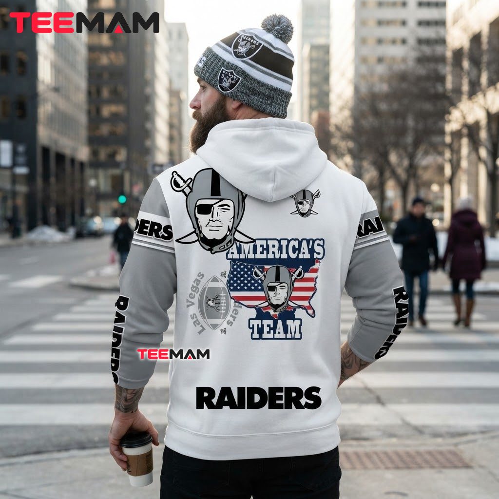 Las Vegas Raiders 3D Hoodie America's Team USA Map Version 3 Las Vegas Raiders 3D Hoodie America's Team USA Map Version 3