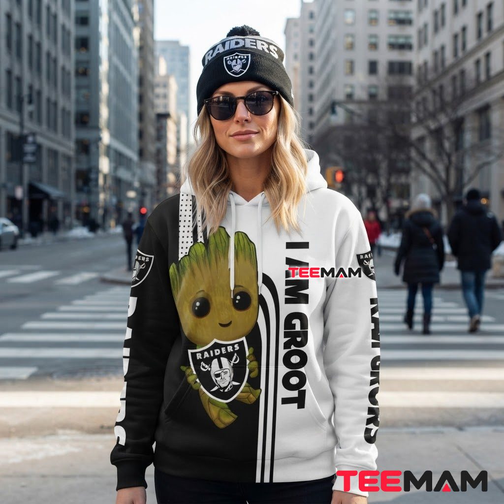 Las Vegas Raiders 3D Hoodie Baby Groot I Am Back Las Vegas Raiders 3D Hoodie Baby Groot I Am Back