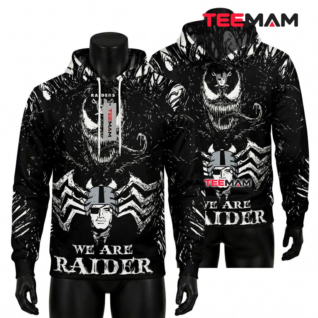 Las Vegas Raiders 3D Hoodie Venom We Are Raider Front
