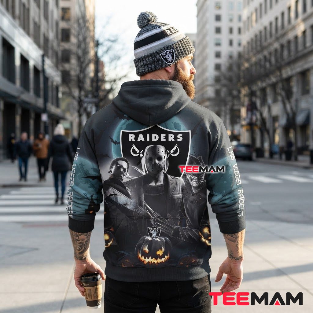 Las Vegas Raiders All Over Print 3D Hoodie Horror Movie Villains Halloween Version 3 Las Vegas Raiders All Over Print 3D Hoodie Horror Movie Villains Halloween Version 3