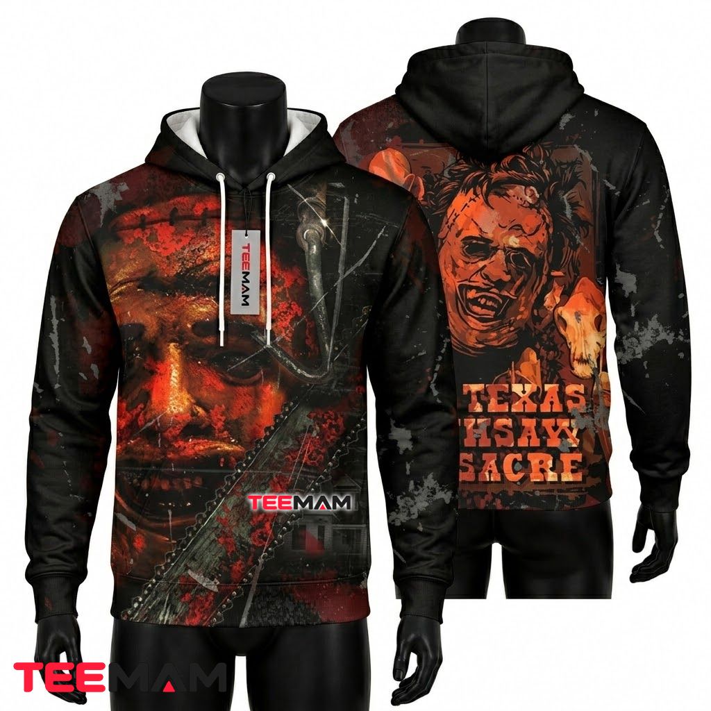 Leatherface 3D Hoodie Texas Chainsaw Massacre Design Front