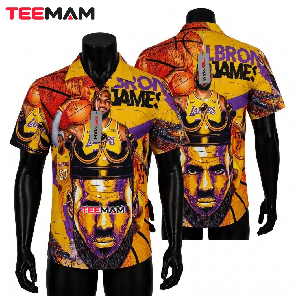 Los Angeles Lakers Hawaiian Shirt LeBron James 23 Front