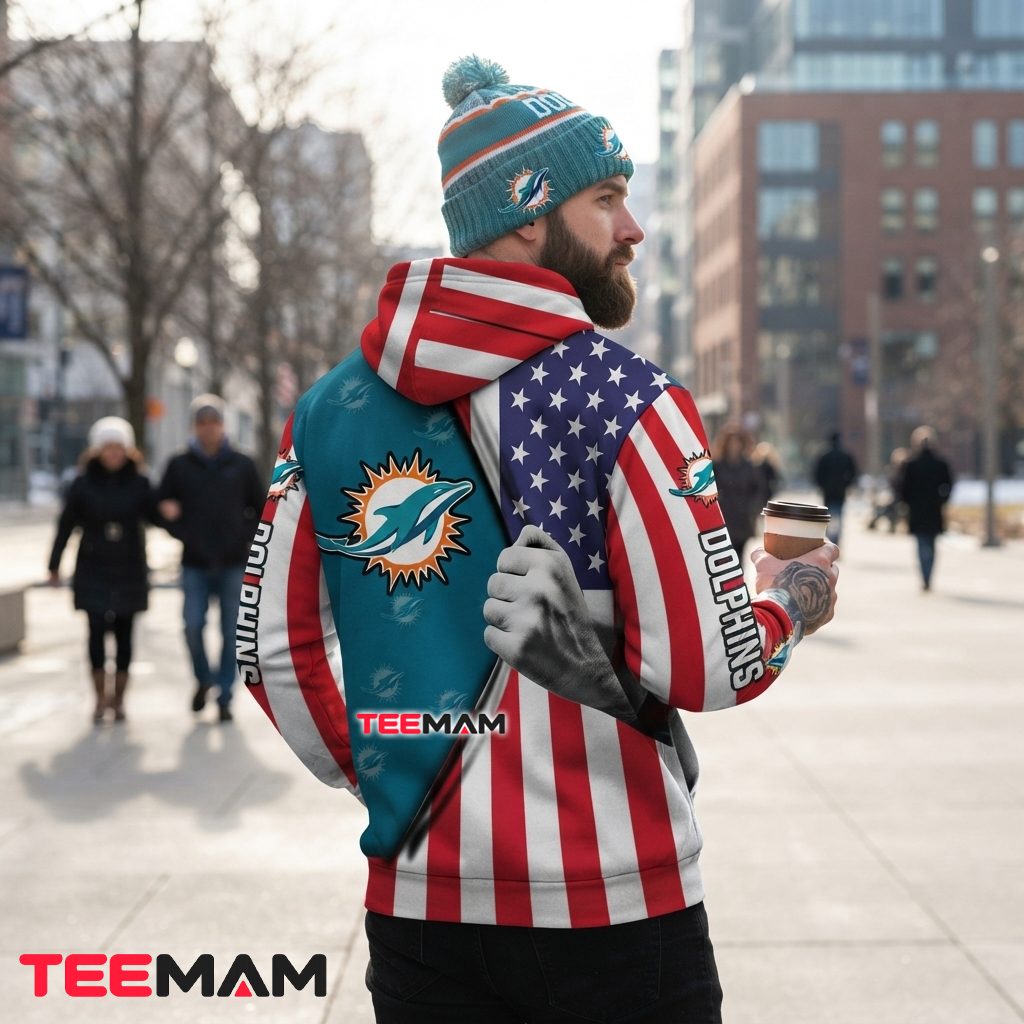 Miami Dolphins 3D Hoodie Torn Flag Reveal Version 3 Miami Dolphins 3D Hoodie Torn Flag Reveal Version 3