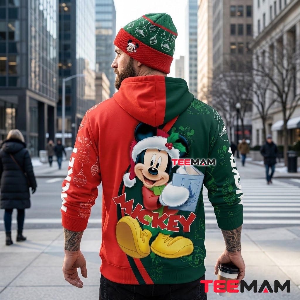 Mickey Mouse 3D Hoodie Santa Hat Christmas Design Version 3 Mickey Mouse 3D Hoodie Santa Hat Christmas Design Version 3