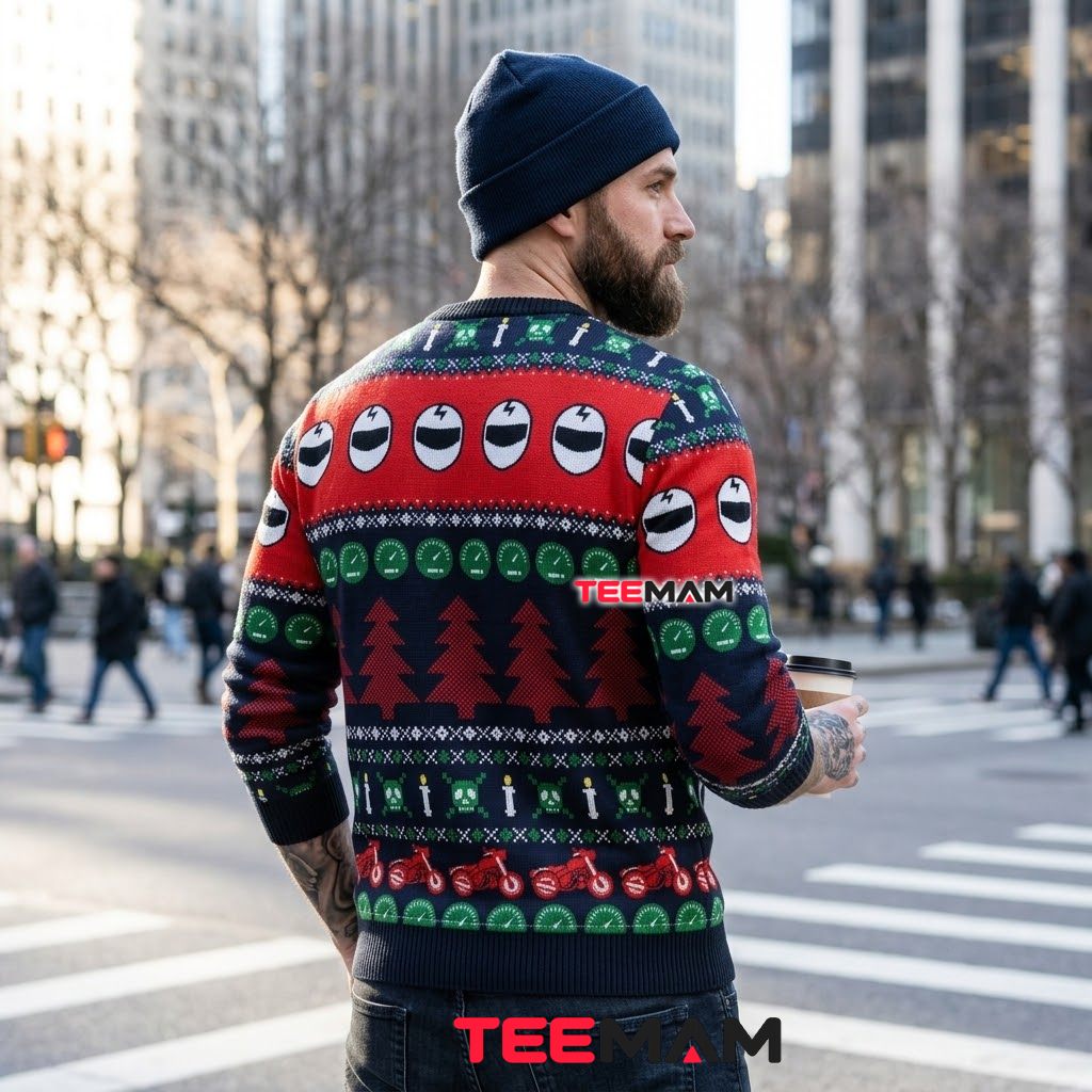 Motorcycle Ugly Christmas Sweater Braaap Santa Sleigh Version 3 Motorcycle Ugly Christmas Sweater Braaap Santa Sleigh Version 3