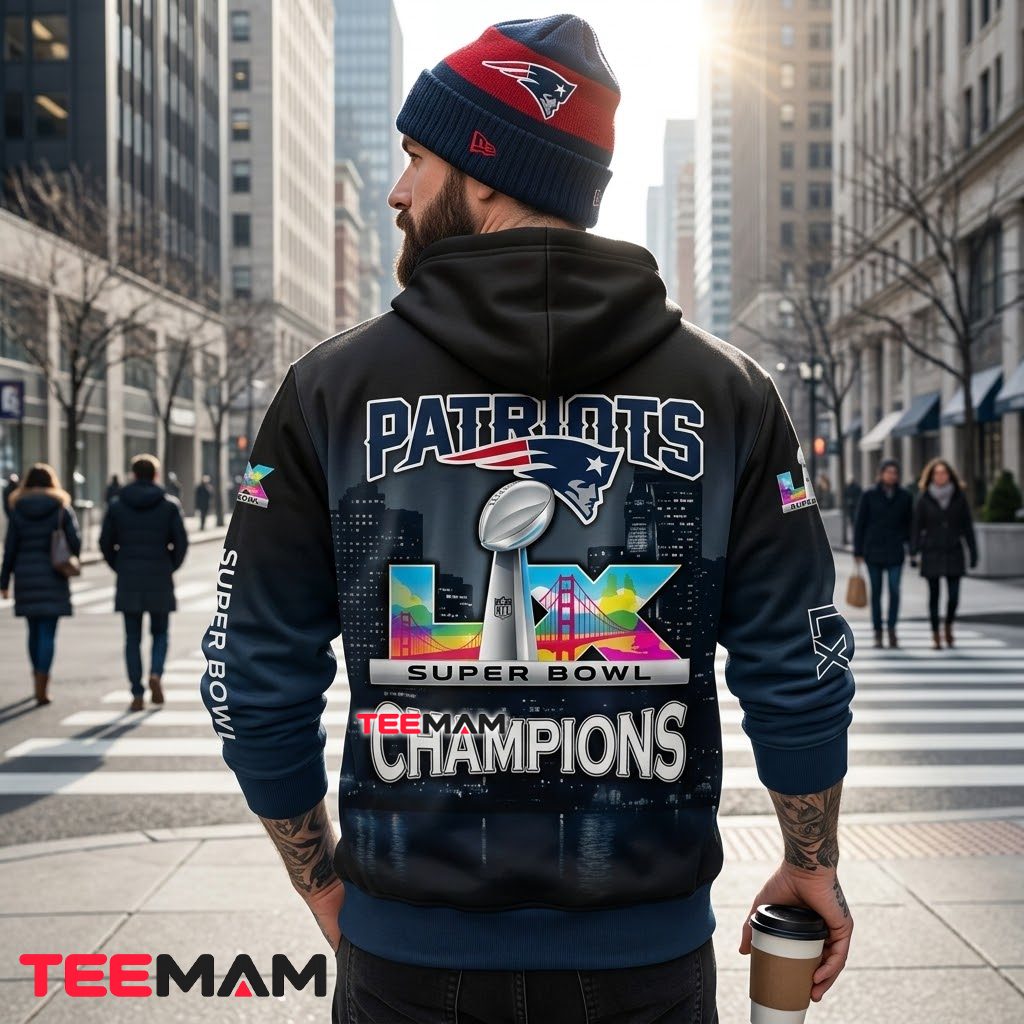 New England Patriots All Over Print 3D Hoodie Super Bowl LIX City Skyline Version 3 New England Patriots All Over Print 3D Hoodie Super Bowl LIX City Skyline Version 3