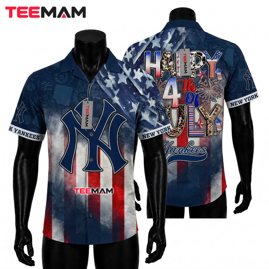 New York Yankees Button Up Shirt 4th Of July