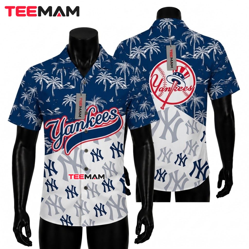 New York Yankees Hawaiian Shirt Split Monogram