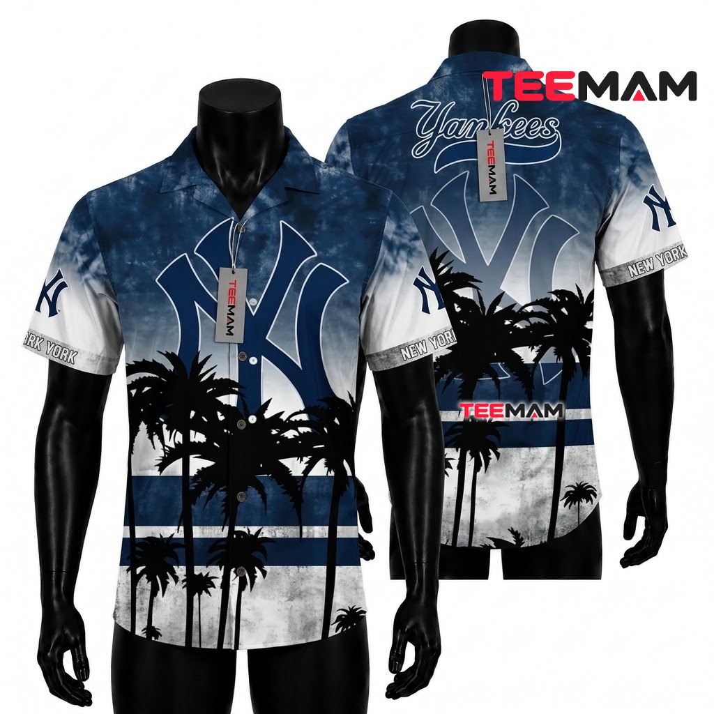 New York Yankees Tropical Shirt Gradient Nightfall