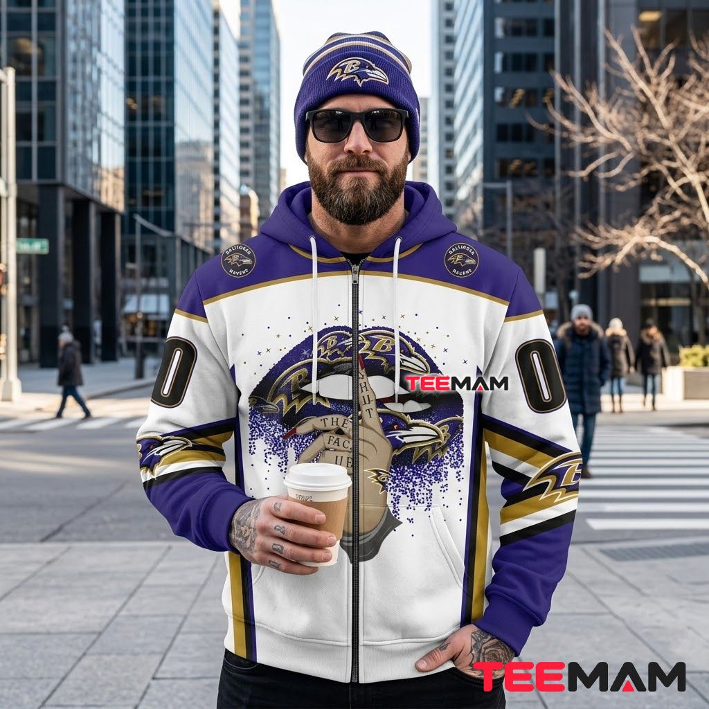 Personalized Baltimore Ravens 3D Hoodie Lips Hand Jersey Back Personalized Baltimore Ravens 3D Hoodie Lips Hand Jersey Back