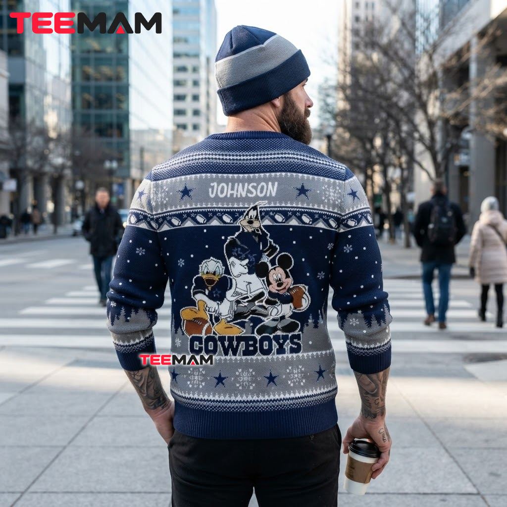 Personalized Dallas Cowboys Ugly Christmas Sweater Mickey Goofy Donald Version 3 Personalized Dallas Cowboys Ugly Christmas Sweater Mickey Goofy Donald Version 3
