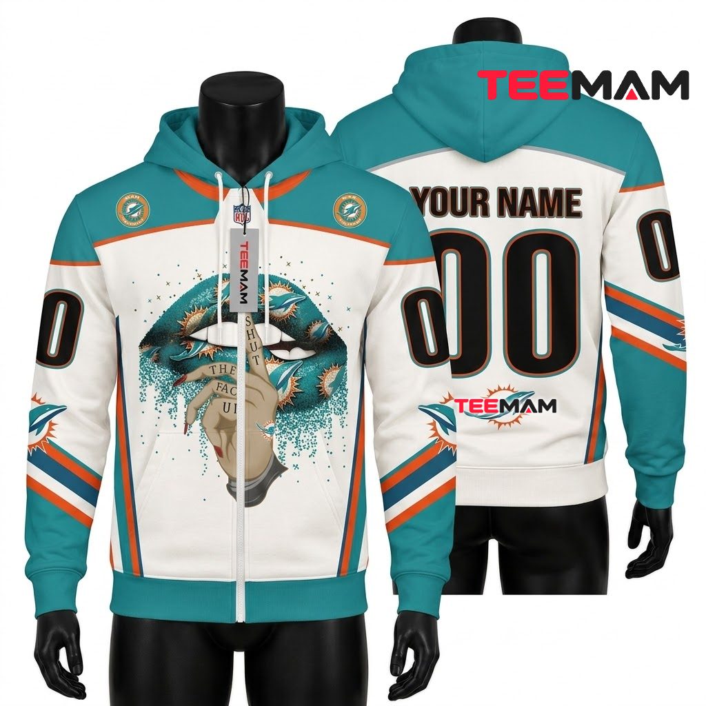 Personalized Miami Dolphins 3D Hoodie Lips Front