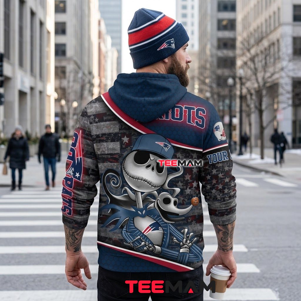 Personalized New England Patriots 3D Hoodie Jack Skellington Version 3 Personalized New England Patriots 3D Hoodie Jack Skellington Version 3