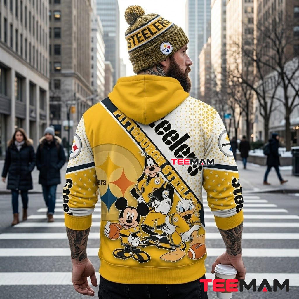 Personalized Pittsburgh Steelers 3D Hoodie Mickey Goofy Donald Version 3 Personalized Pittsburgh Steelers 3D Hoodie Mickey Goofy Donald Version 3