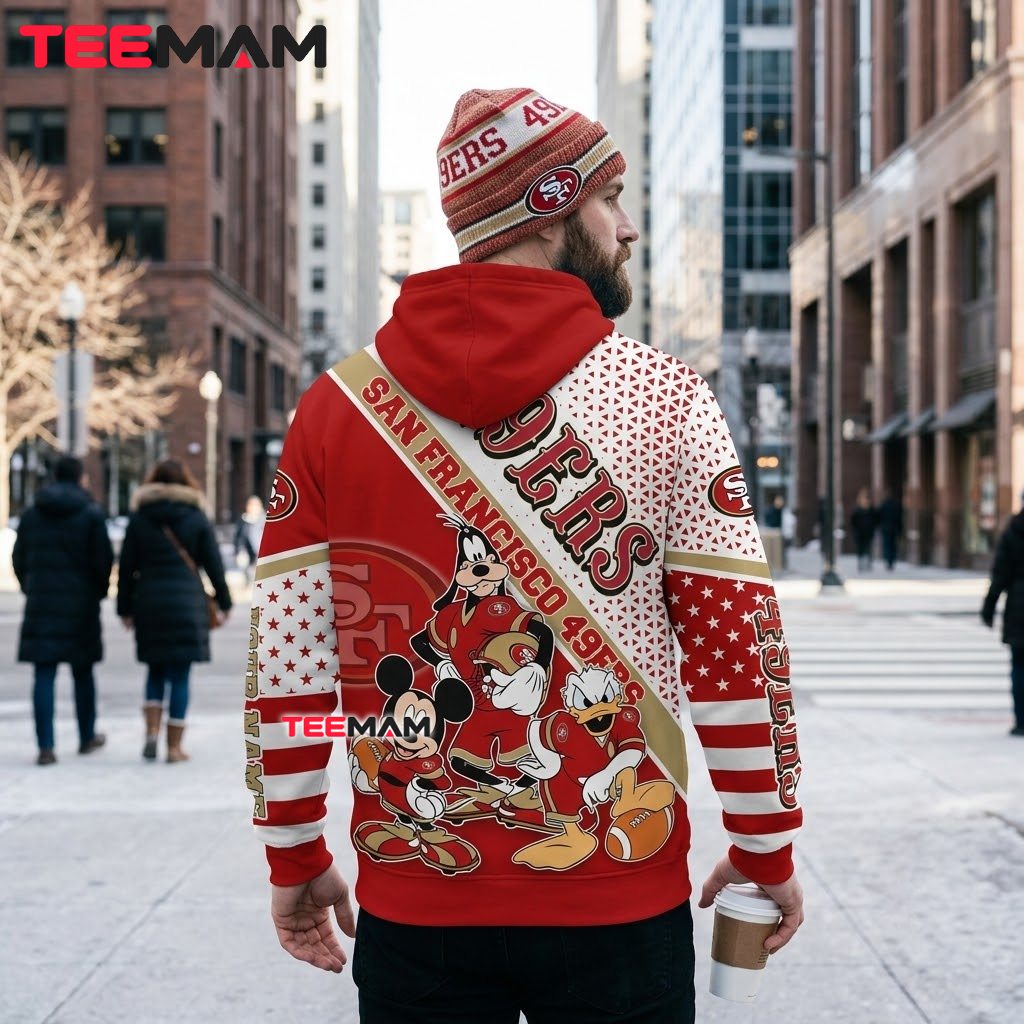 Personalized San Francisco 49ers 3D Hoodie Mickey Goofy Donald Style Version 3 Personalized San Francisco 49ers 3D Hoodie Mickey Goofy Donald Style Version 3