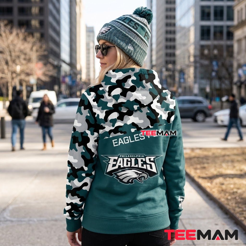 Philadelphia Eagles 3D Hoodie Camo Fly Slogan Version 3 Philadelphia Eagles 3D Hoodie Camo Fly Slogan Version 3