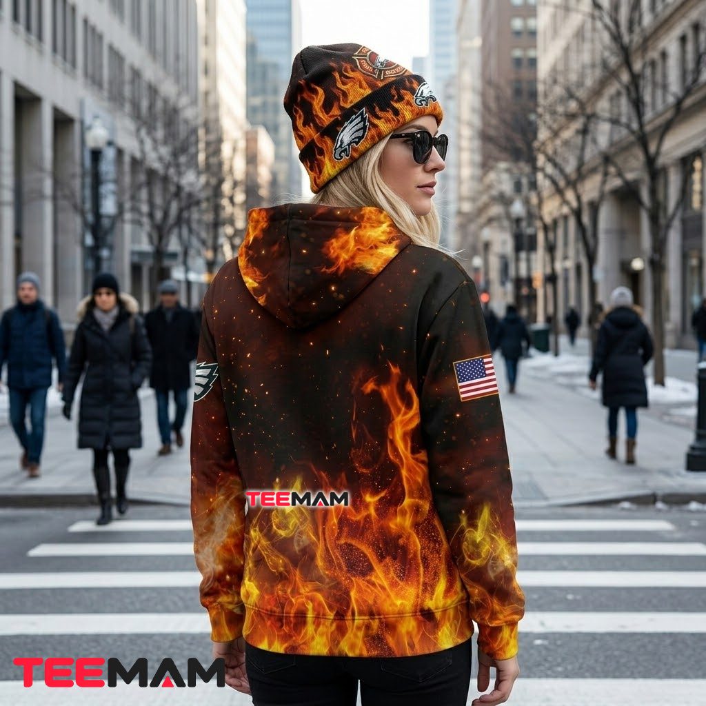 Philadelphia Eagles 3D Hoodie Firefighter Fire Rescue Version 3 Philadelphia Eagles 3D Hoodie Firefighter Fire Rescue Version 3