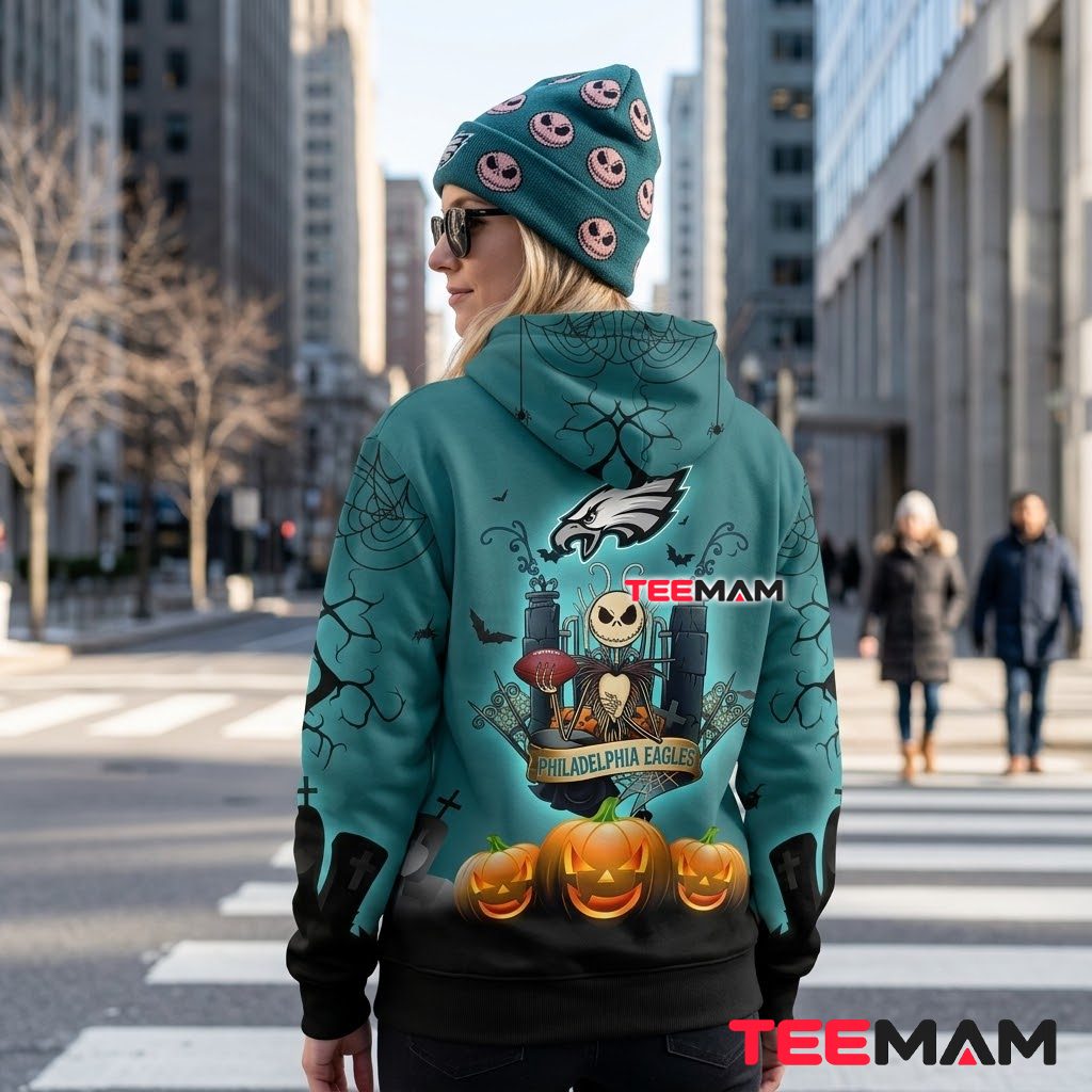 Philadelphia Eagles All Over Print 3D Hoodie Jack Skellington Pumpkin Version 3 Philadelphia Eagles All Over Print 3D Hoodie Jack Skellington Pumpkin Version 3