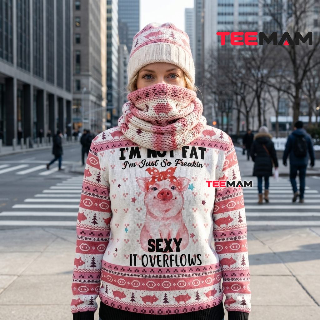 Pig Ugly Christmas Sweater Not Fat Funny Back Pig Ugly Christmas Sweater Not Fat Funny Back