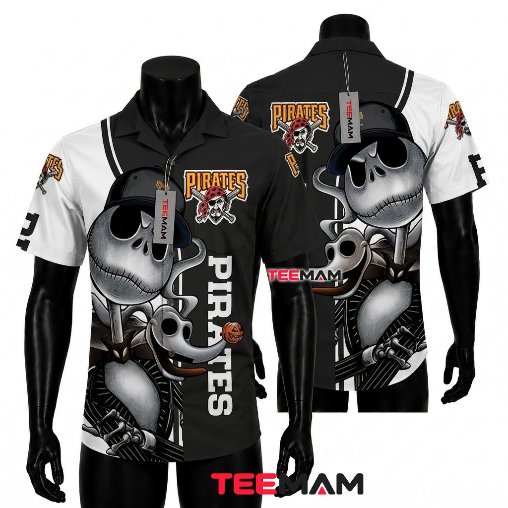 Pittsburgh Pirates Hawaiian Shirt Jack Skellington