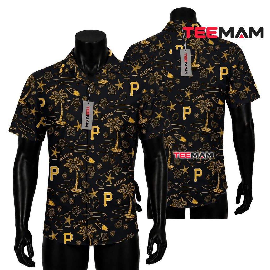 Pittsburgh Pirates Hawaiian Shirt Palm Tree