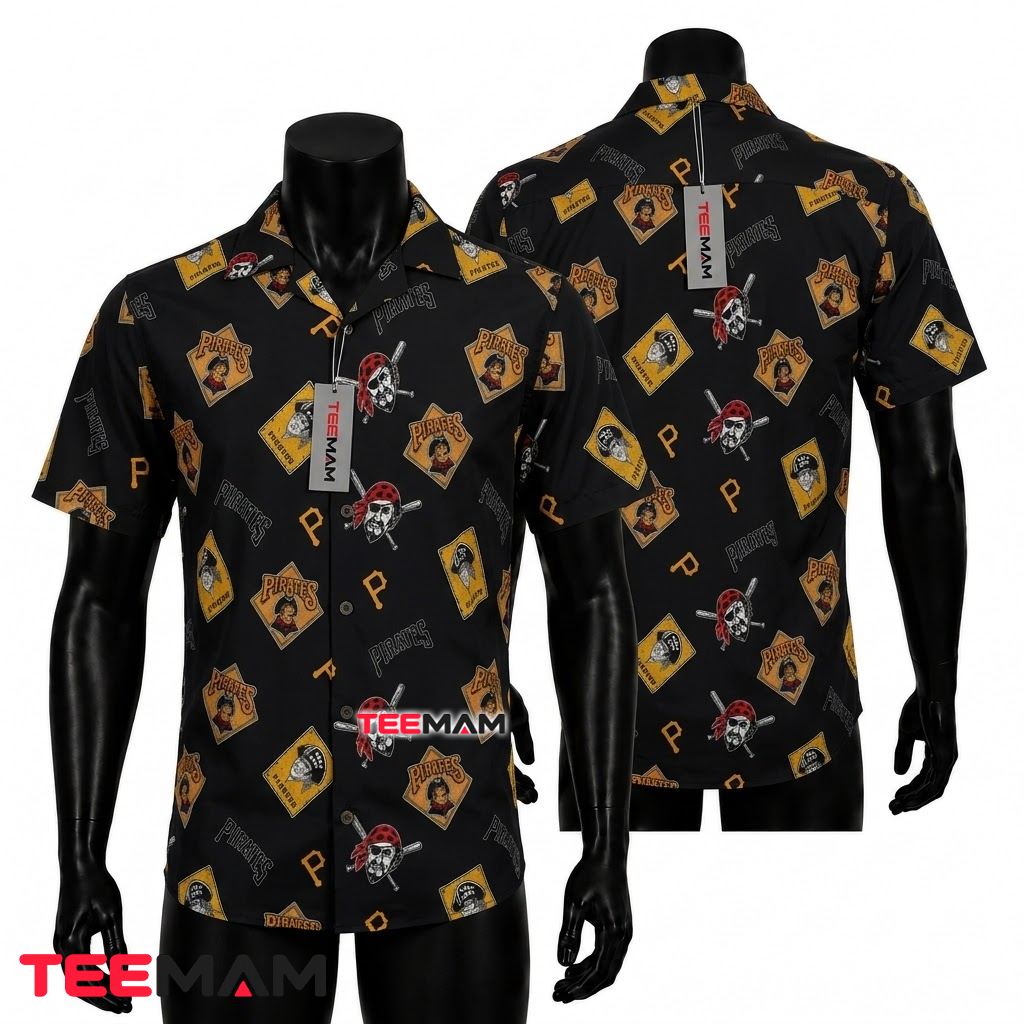 Pittsburgh Pirates Hawaiian Shirt Vintage Logo All Over