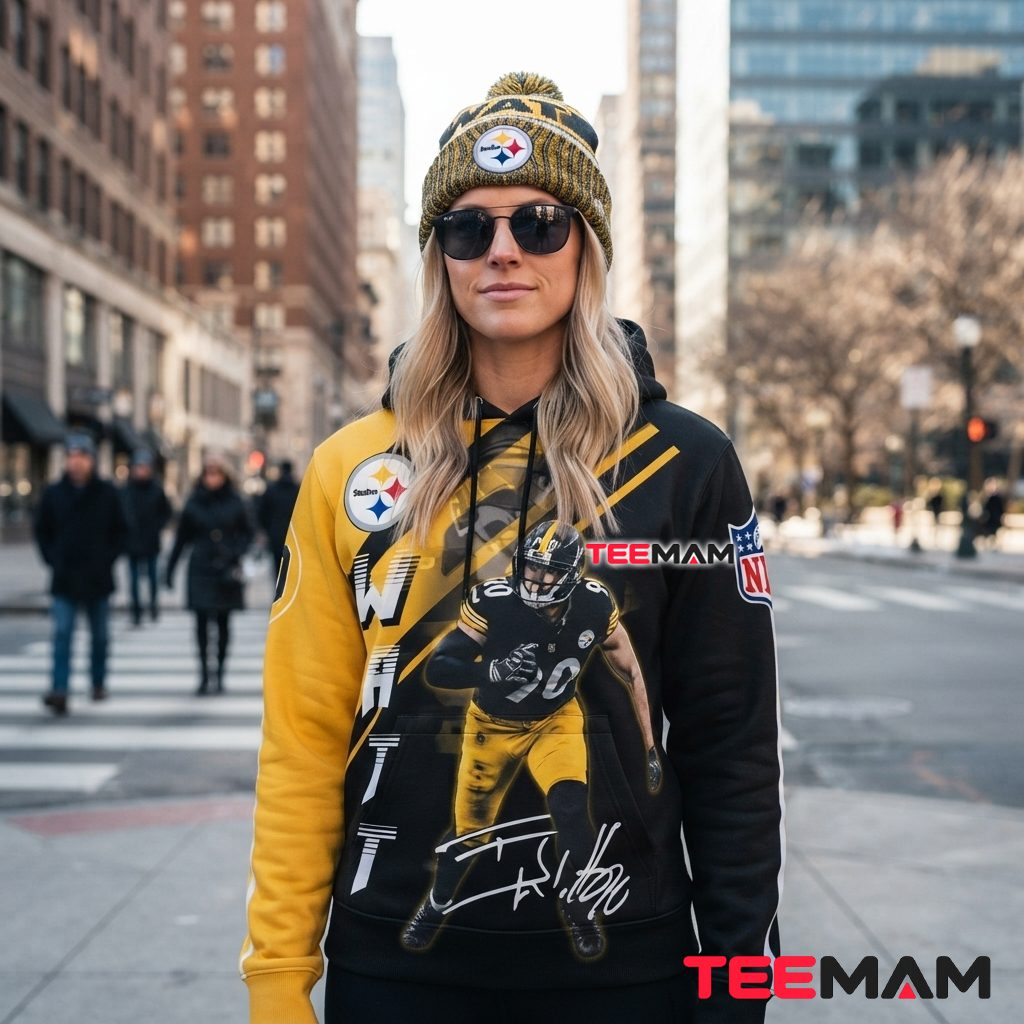 Pittsburgh Steelers 3D Hoodie TJ Watt 90 Back Pittsburgh Steelers 3D Hoodie TJ Watt 90 Back