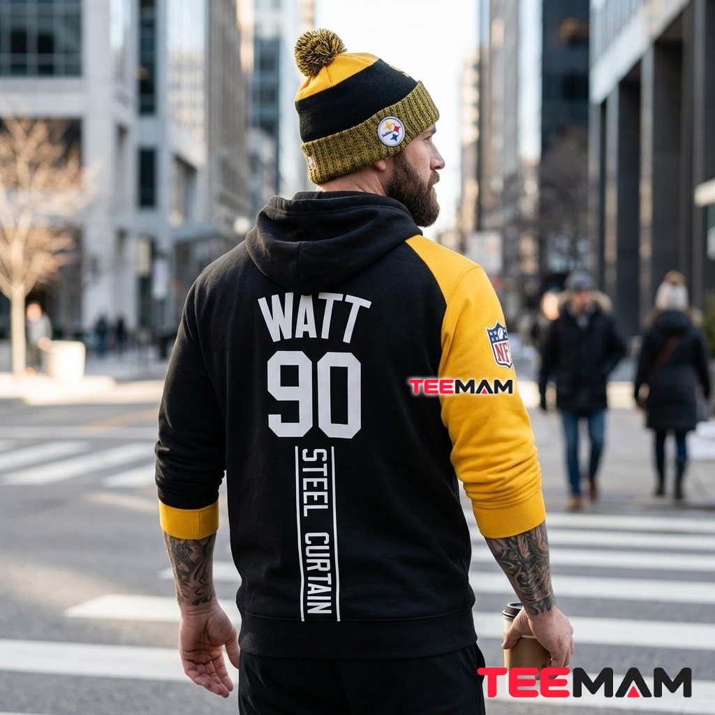 Pittsburgh Steelers 3D Hoodie TJ Watt 90 Version 3 Pittsburgh Steelers 3D Hoodie TJ Watt 90 Version 3