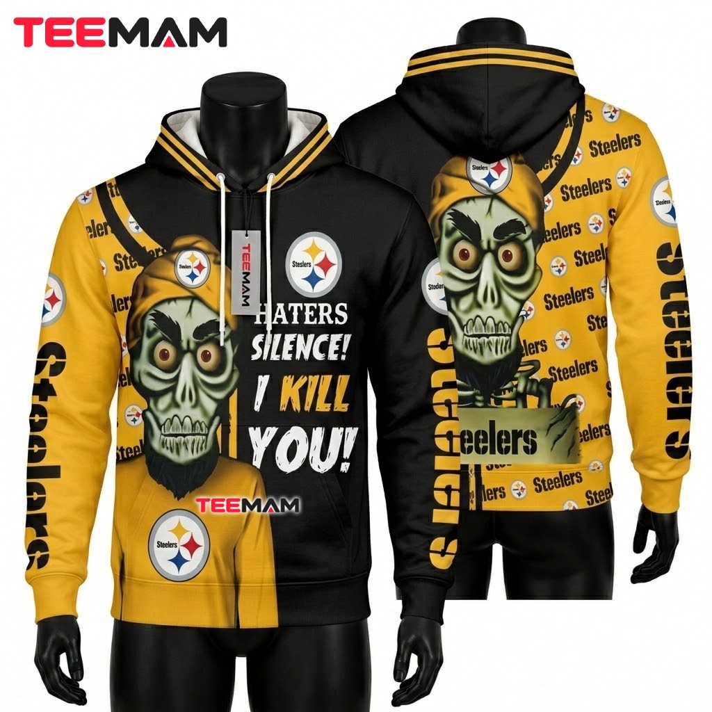 Pittsburgh Steelers All Over Print 3D Hoodie Achmed Silence I Kill You Front
