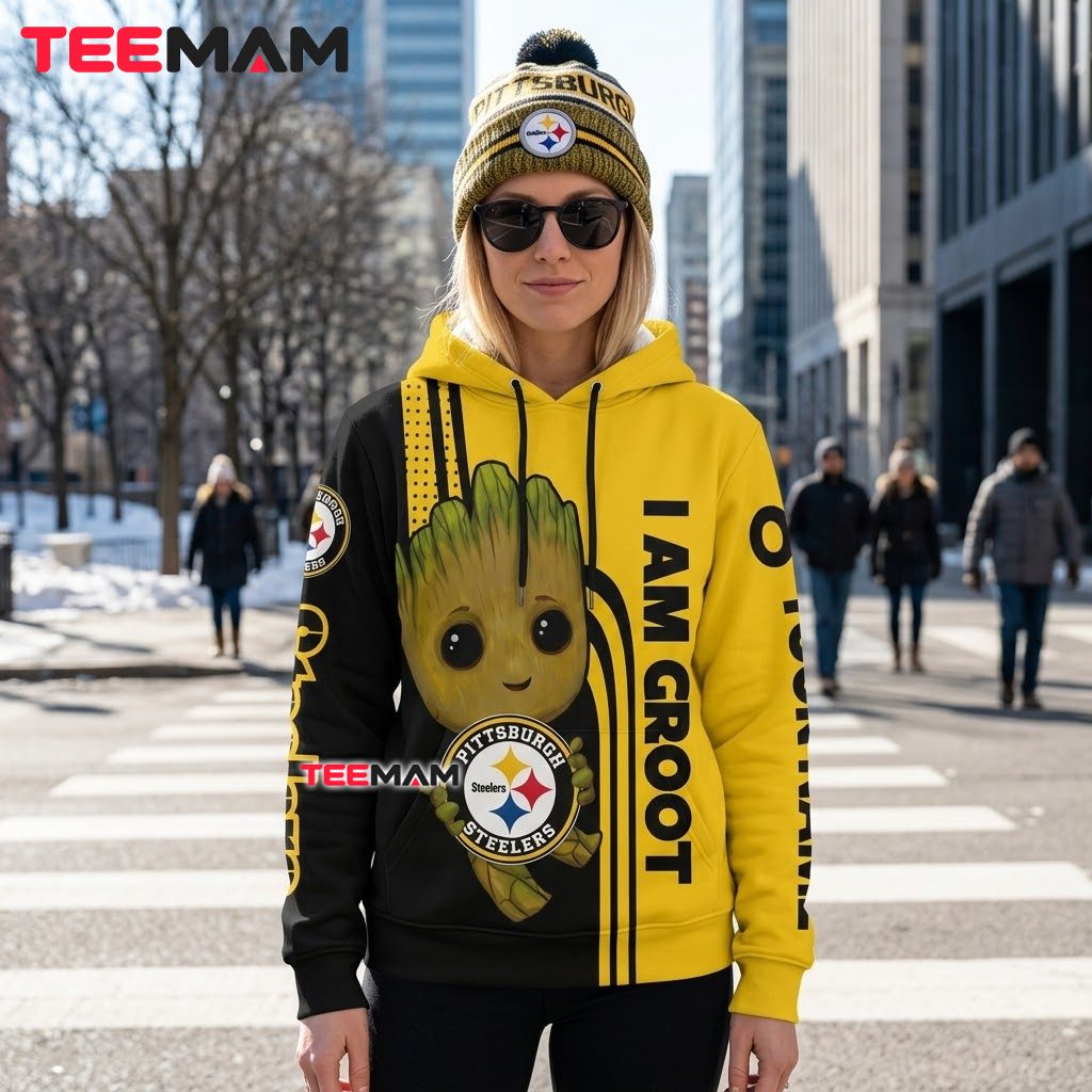 Pittsburgh Steelers All Over Print 3D Hoodie Baby Groot I Am Groot Back Pittsburgh Steelers All Over Print 3D Hoodie Baby Groot I Am Groot Back