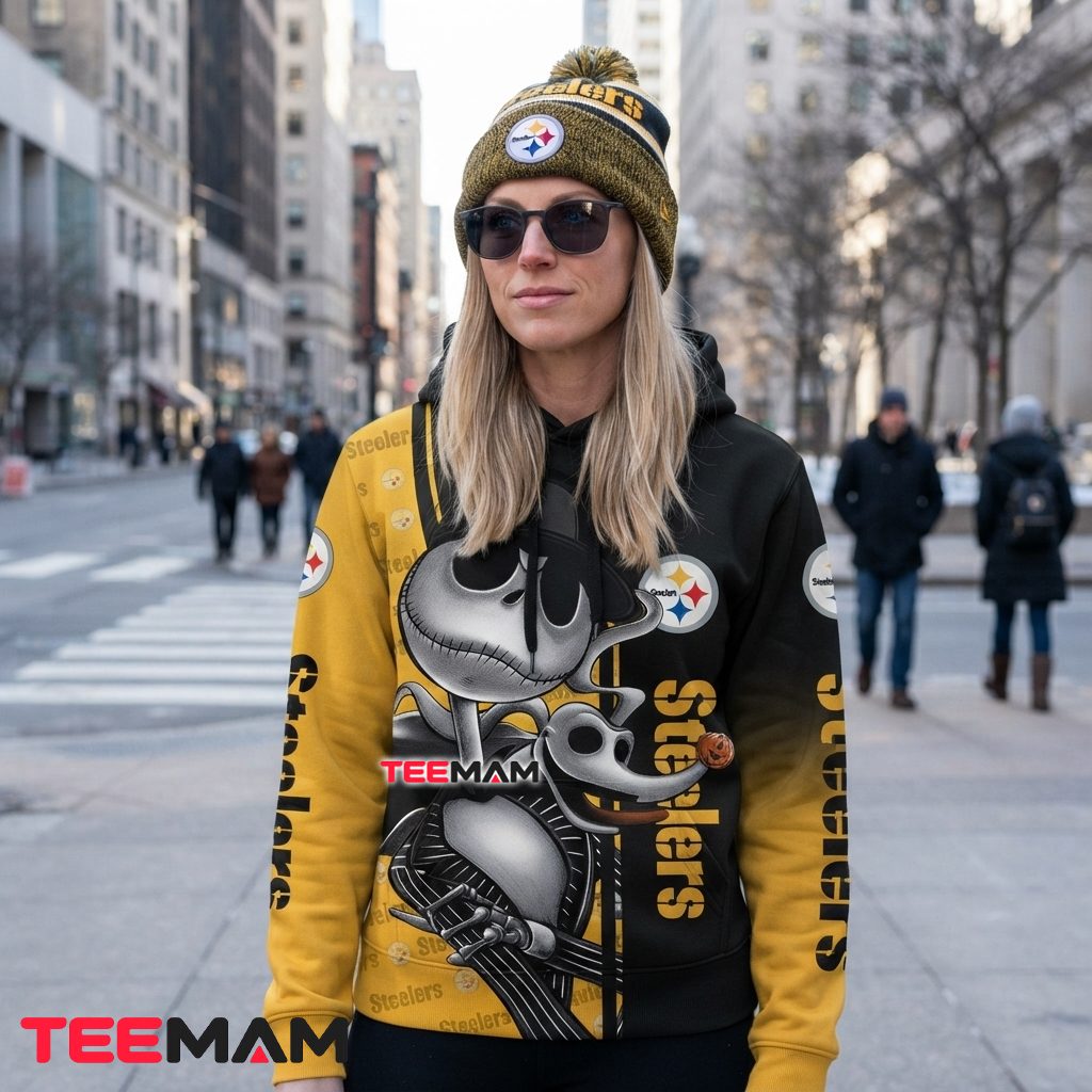 Pittsburgh Steelers All Over Print 3D Hoodie Jack Skellington Zero Back Pittsburgh Steelers All Over Print 3D Hoodie Jack Skellington Zero Back
