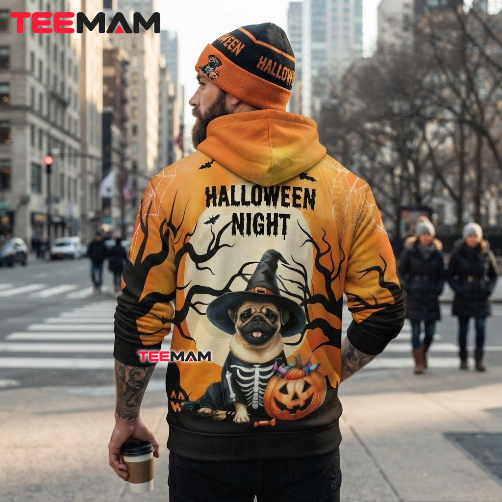 Pug 3D Hoodie Trick Or Treat Witch Halloween Costume Design Version 3 Pug 3D Hoodie Trick Or Treat Witch Halloween Costume Design Version 3