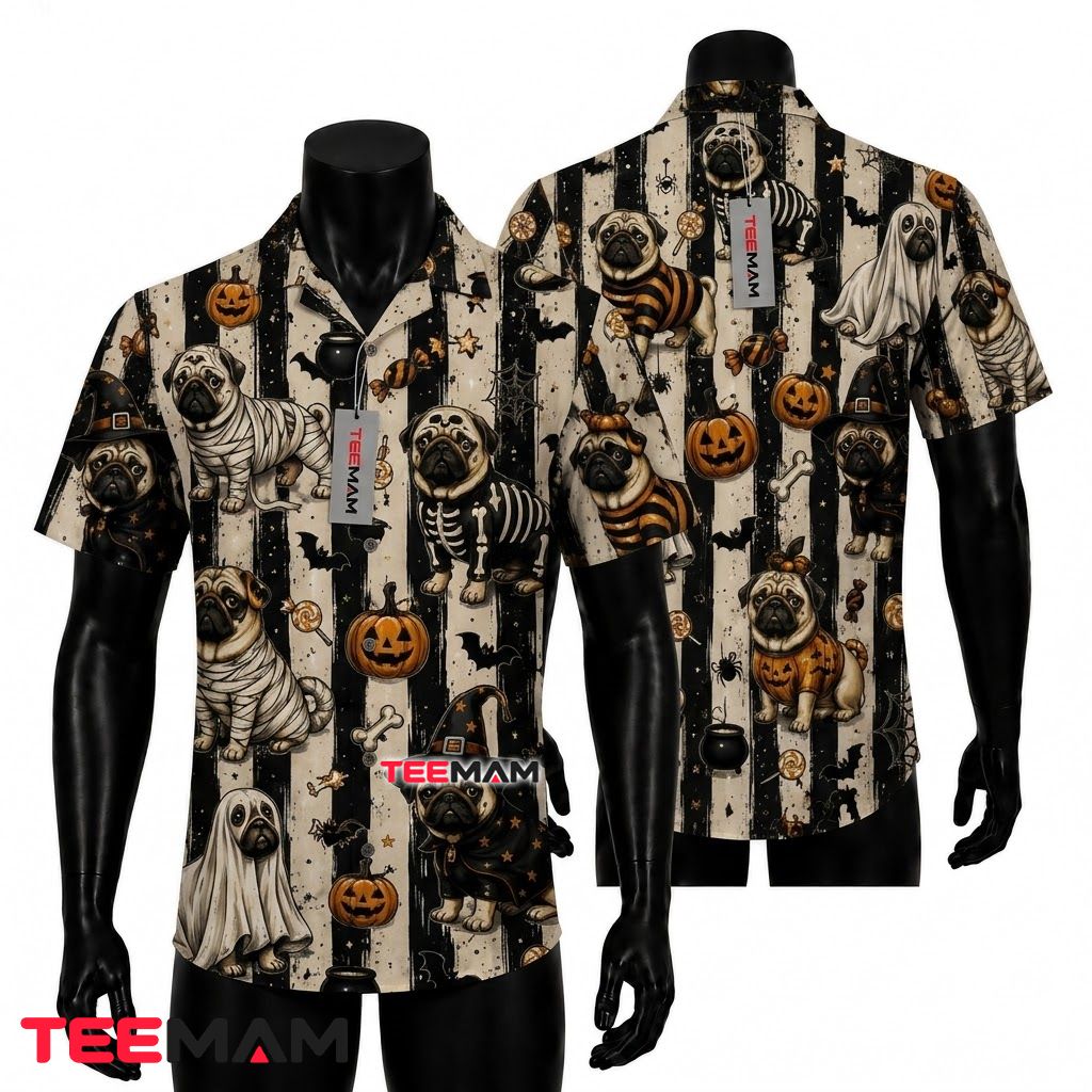 Pug Halloween Hawaiian Shirt