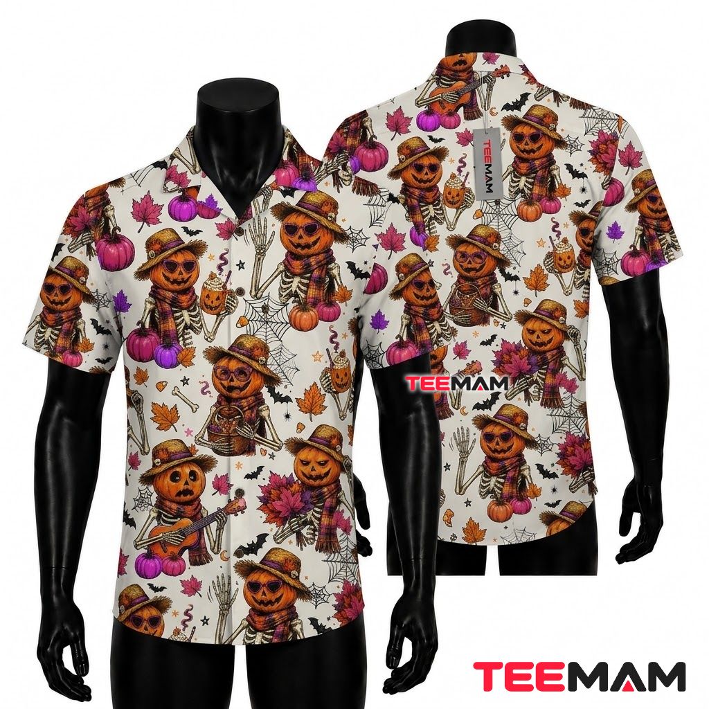 Pumpkin Scarecrow Hawaiian Shirt For Men Women