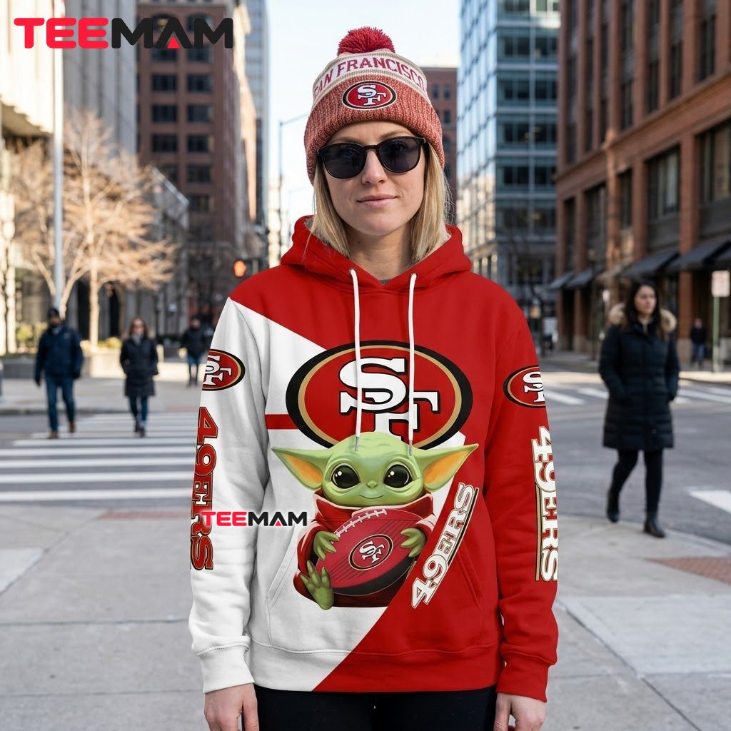 San Francisco 49ers 3D Hoodie Baby Yoda Football Graphic Back San Francisco 49ers 3D Hoodie Baby Yoda Football Graphic Back