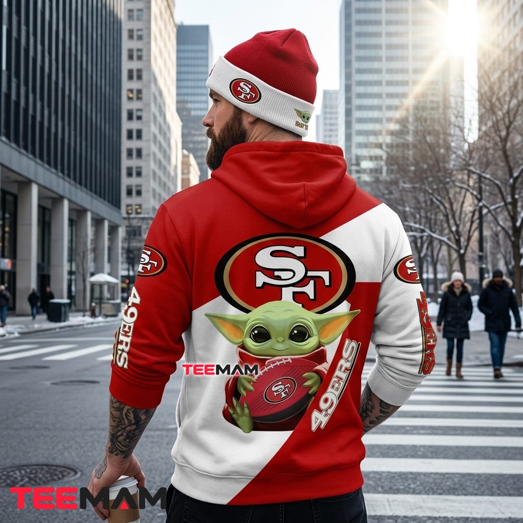 San Francisco 49ers 3D Hoodie Baby Yoda Football Graphic Version 3 San Francisco 49ers 3D Hoodie Baby Yoda Football Graphic Version 3
