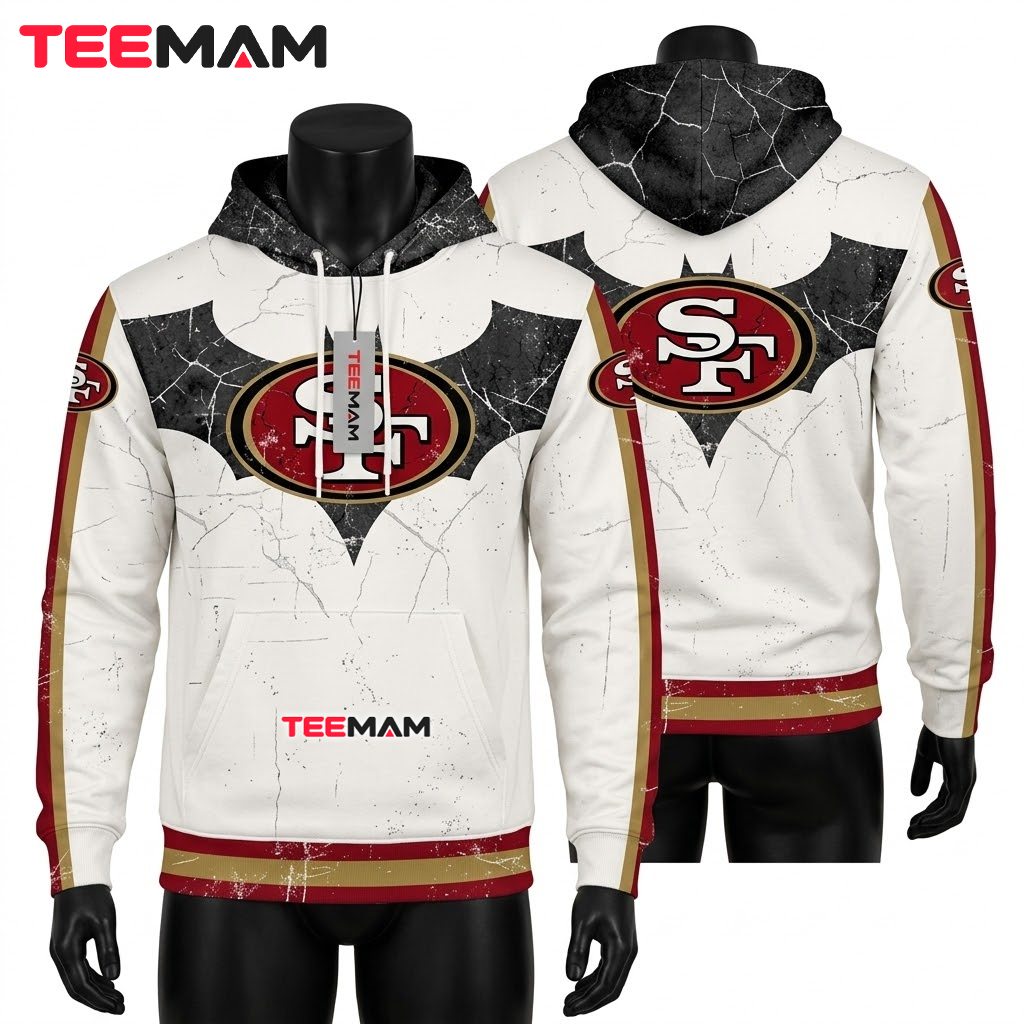 San Francisco 49ers 3D Hoodie Batman Crack Logo Front