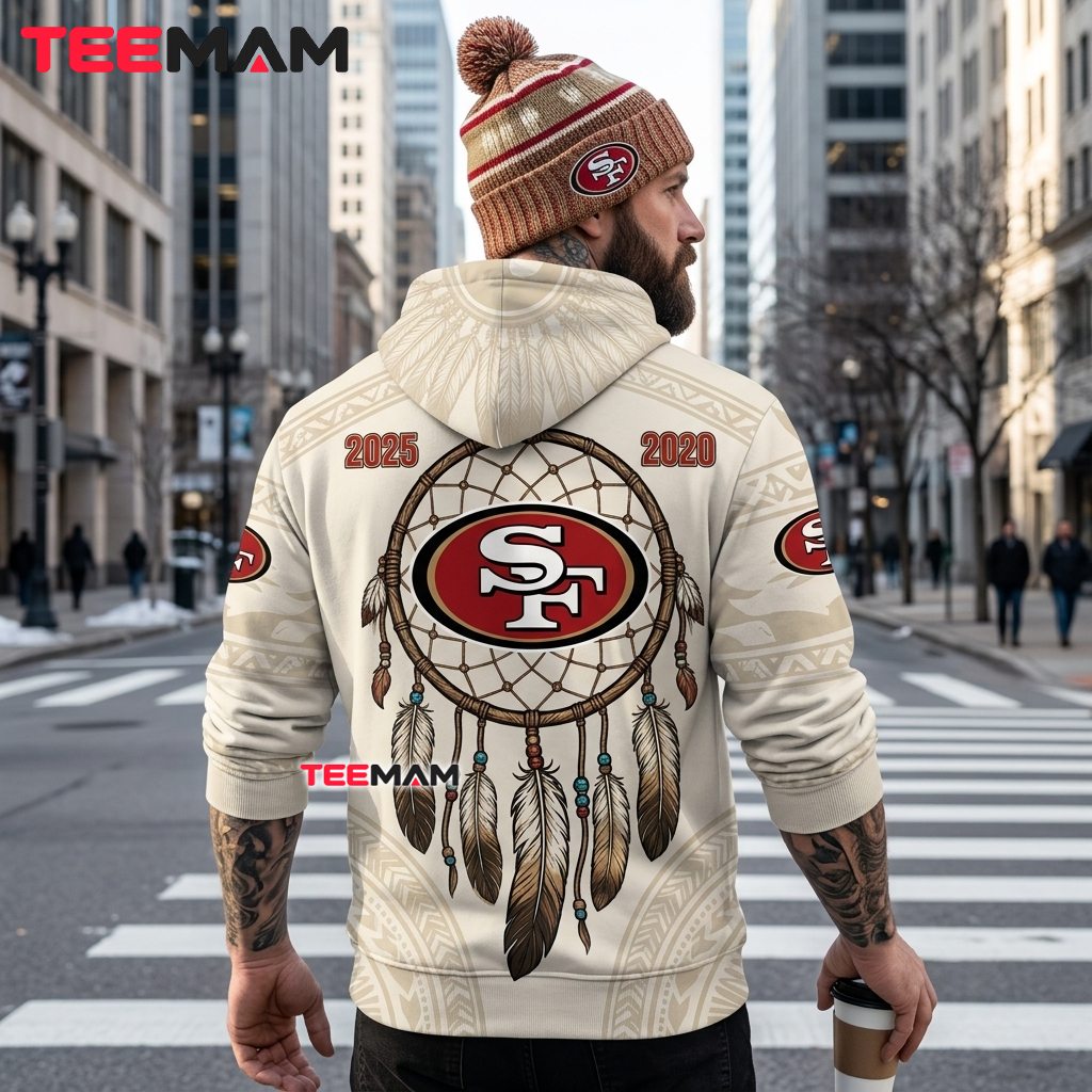 San Francisco 49ers 3D Hoodie Native Dreamcatcher Feather Version 3 San Francisco 49ers 3D Hoodie Native Dreamcatcher Feather Version 3