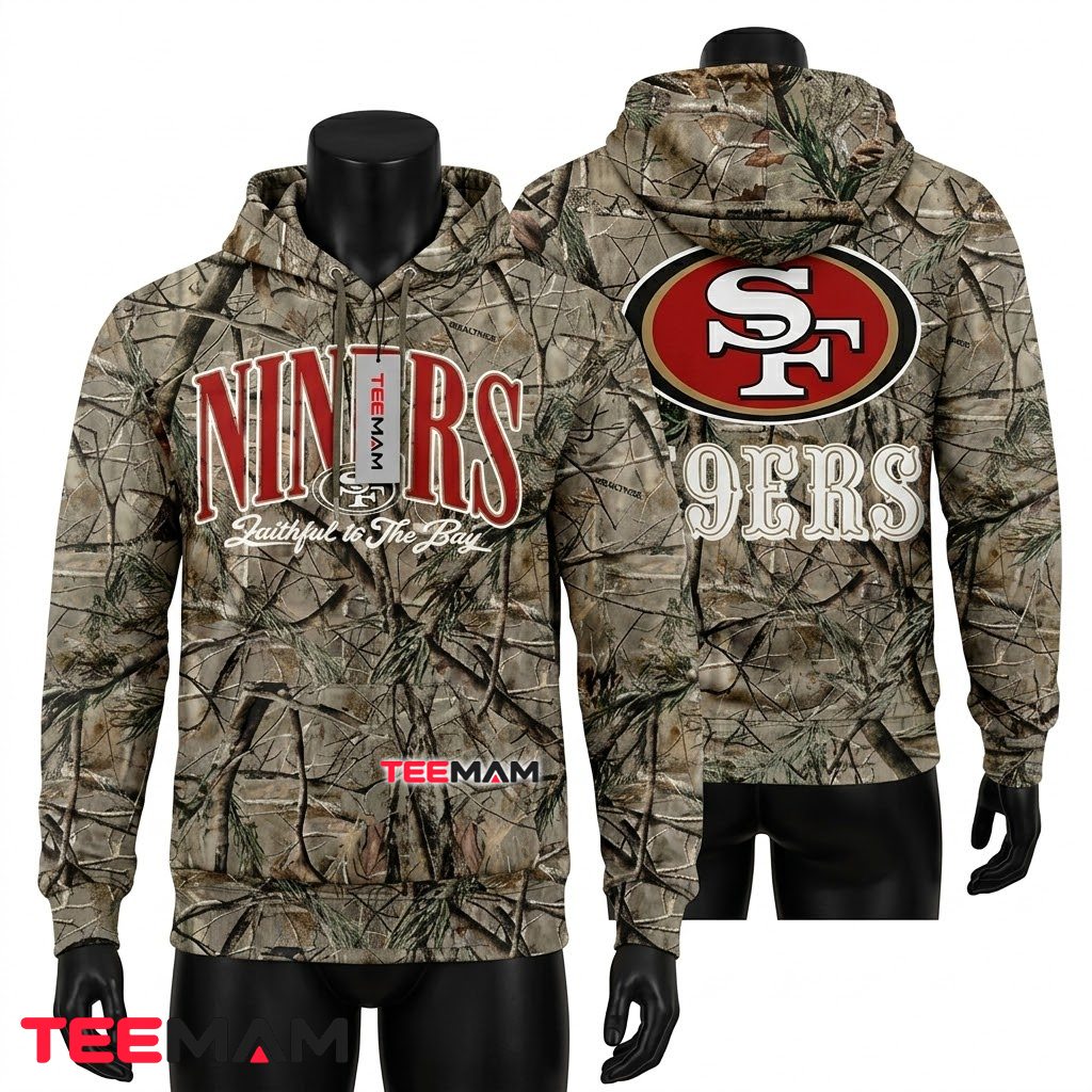 San Francisco 49ers 3D Hoodie Niners Faithful Realtree Camo Front