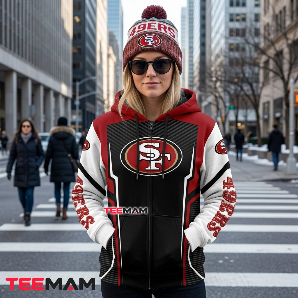 San Francisco 49ers 3D Hoodie Skull Ripped Cracked Print Back San Francisco 49ers 3D Hoodie Skull Ripped Cracked Print Back